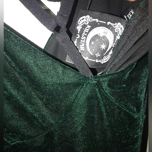 killstar emerald velvet dress - Picture 3 of 4